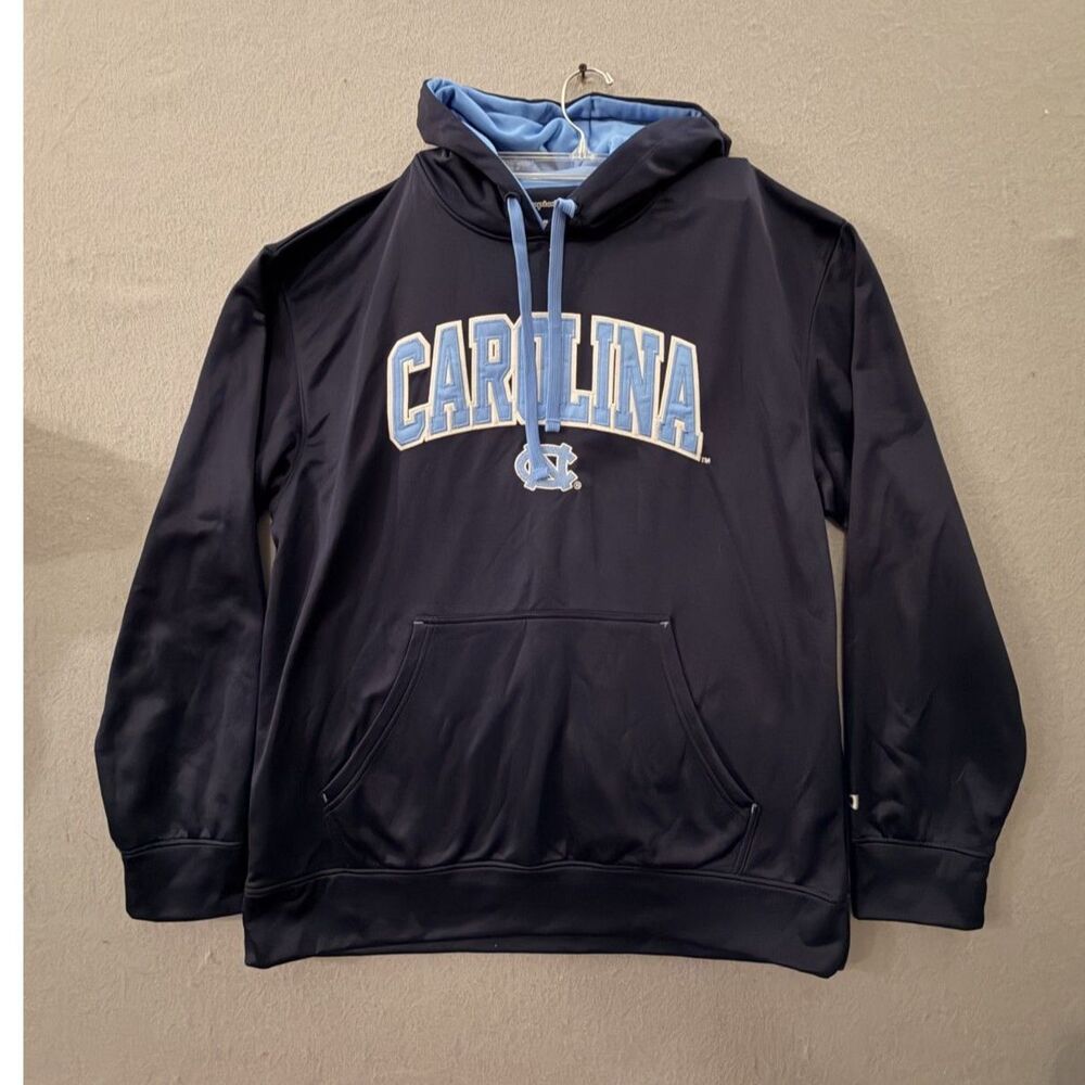 North Carolina Tar Heels Football Basketball Blue Hoodie Men's L Winter Warm
